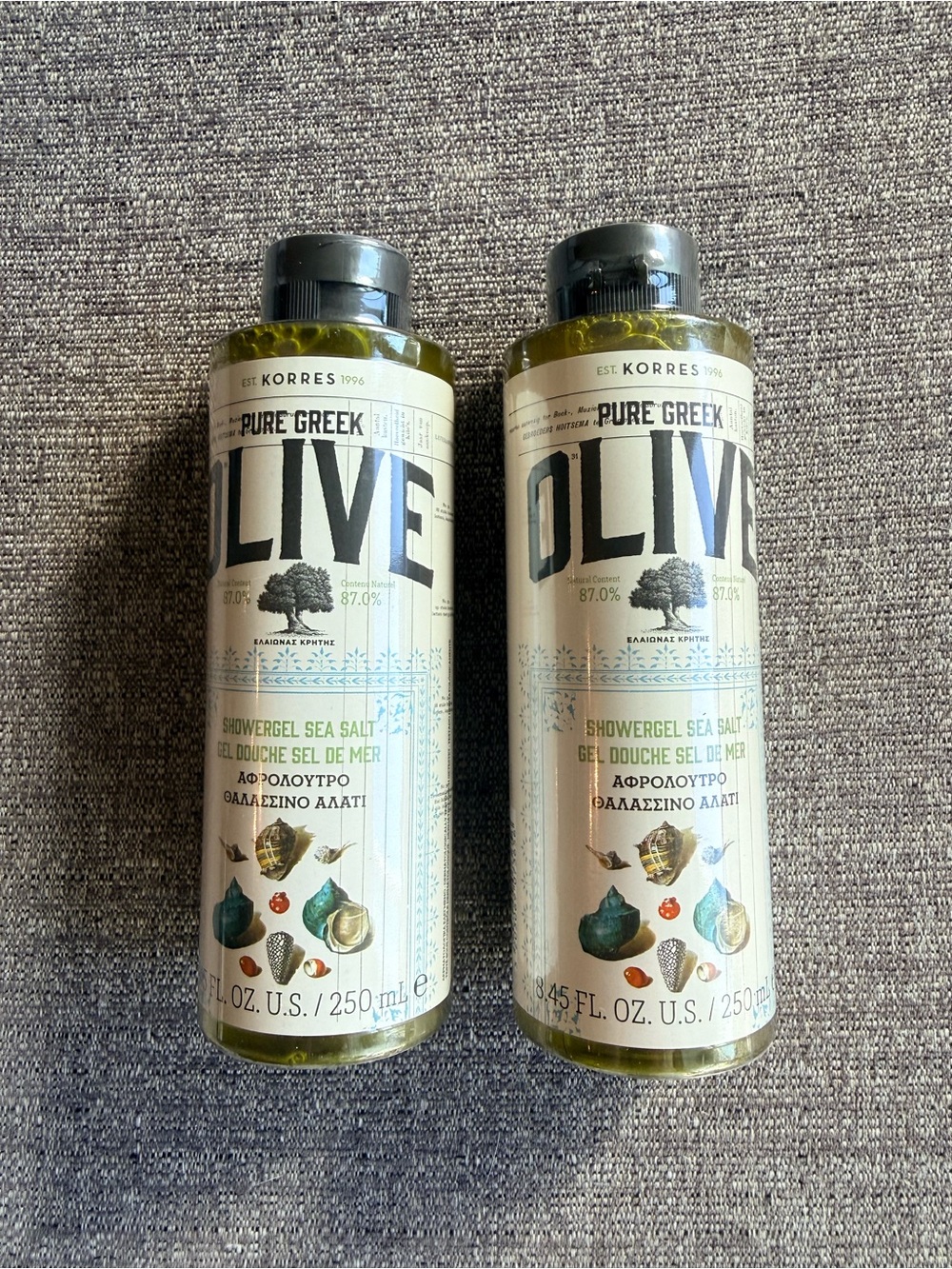 KORRES Olive Shower Gel in Sea Salt x2